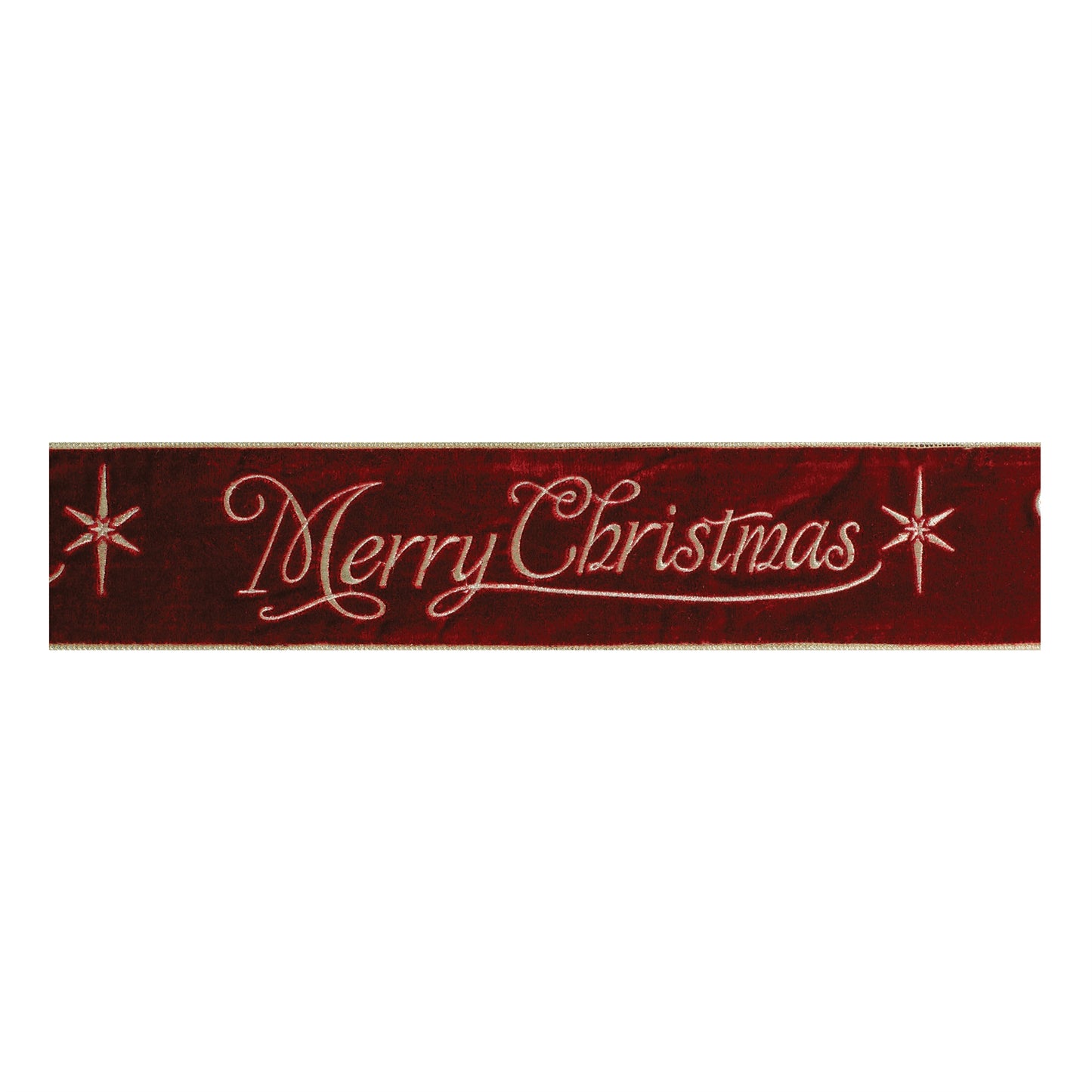 Merry Christmas Script Wired Ribbon 4" x 5 Yds.