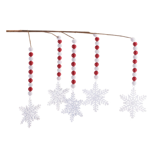 Beaded Snowflake Drop Spray (Set of 2)