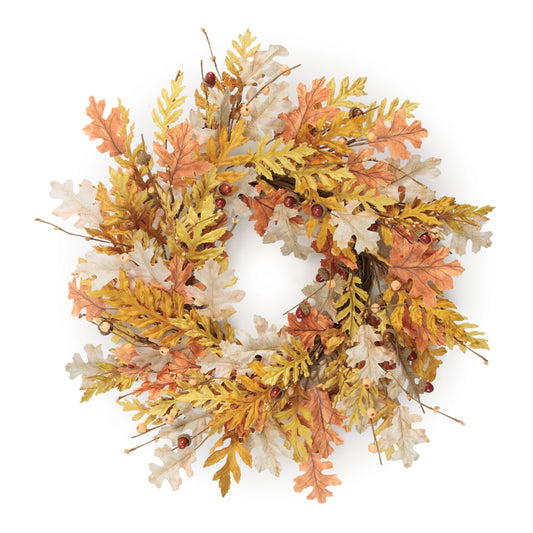 Harvest Oak Leaf Wreath 24"D