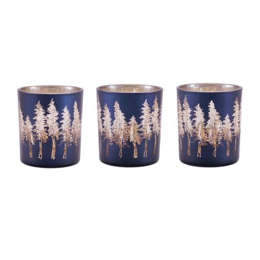 Pine Tree Print Votive Holder (Set of 3)