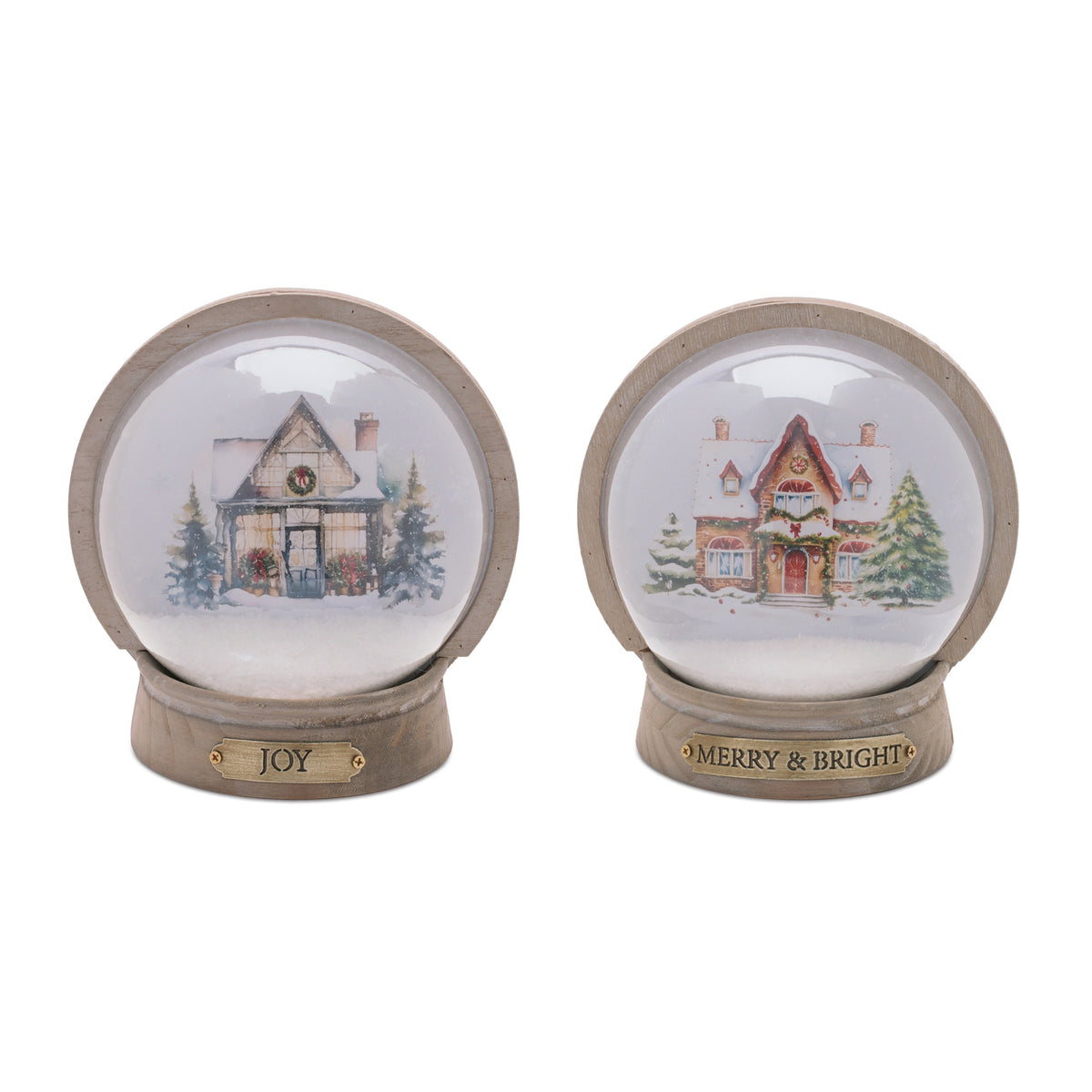 Lighted Christmas Village Globe Décor (Set of 2)