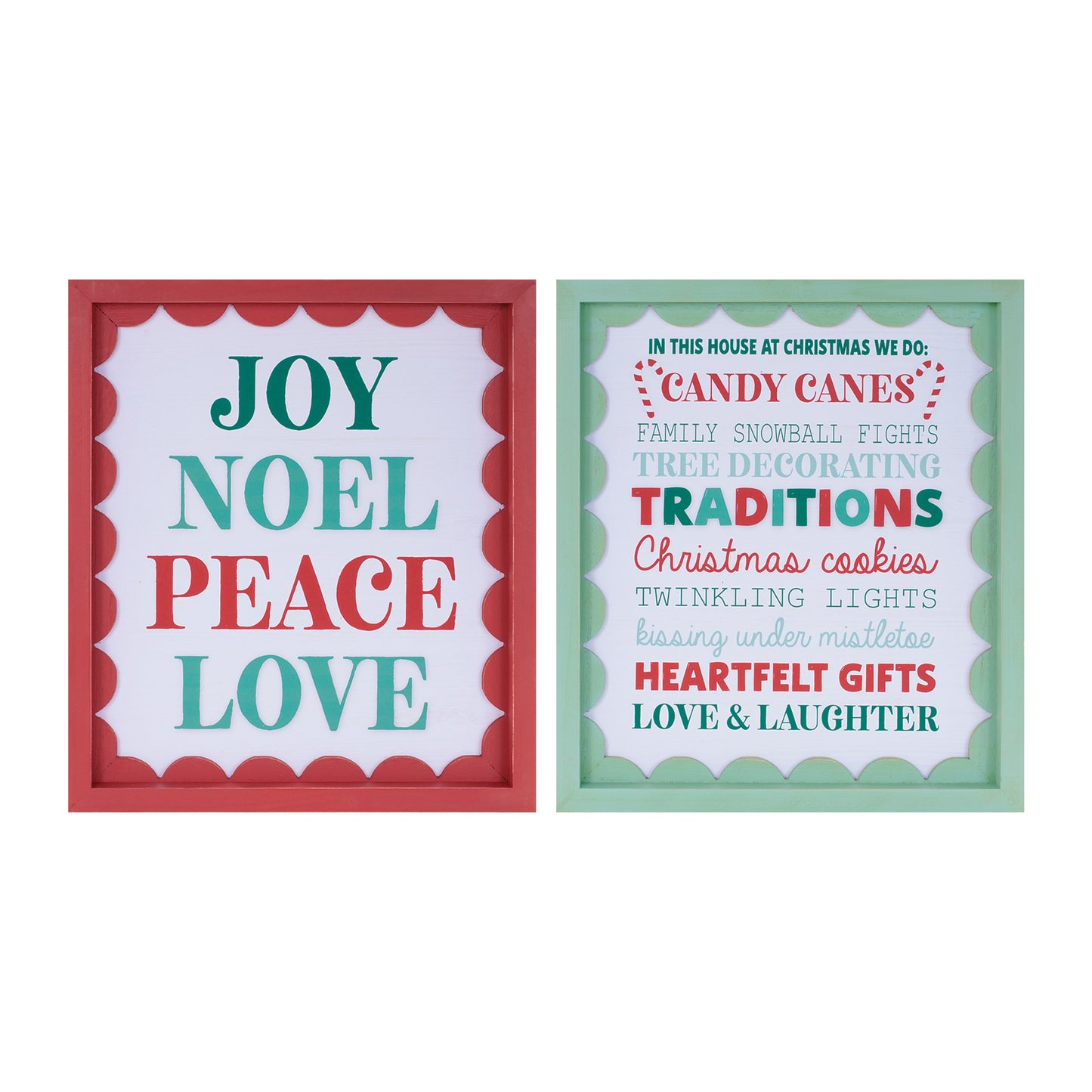 Framed Christmas Sentiment Wall Art (Set of 2)