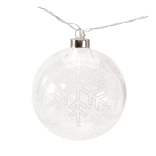 LED Snowflake Ball Ornament Light String 4.5'L