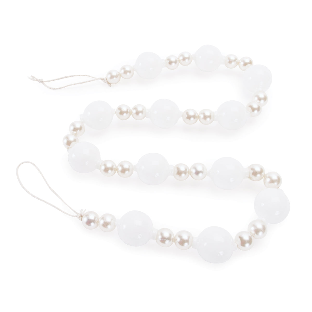 White and Pearl Glass Ball Garland 32"