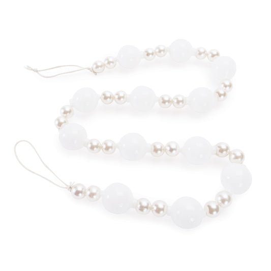White and Pearl Glass Ball Garland 32"