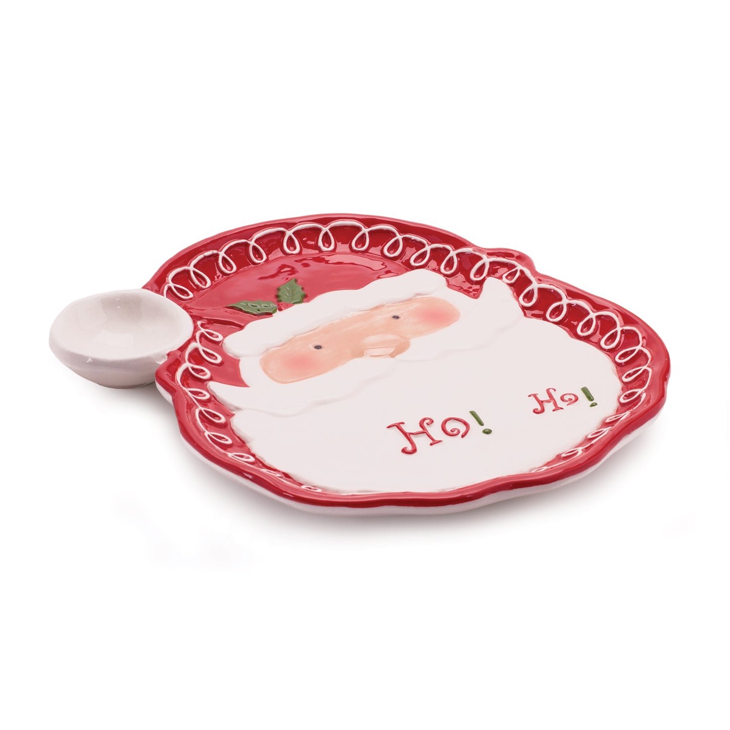 Santa “Ho Ho Ho” Ceramic Plate (Set of 2)