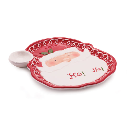 Santa “Ho Ho Ho” Ceramic Plate (Set of 2)