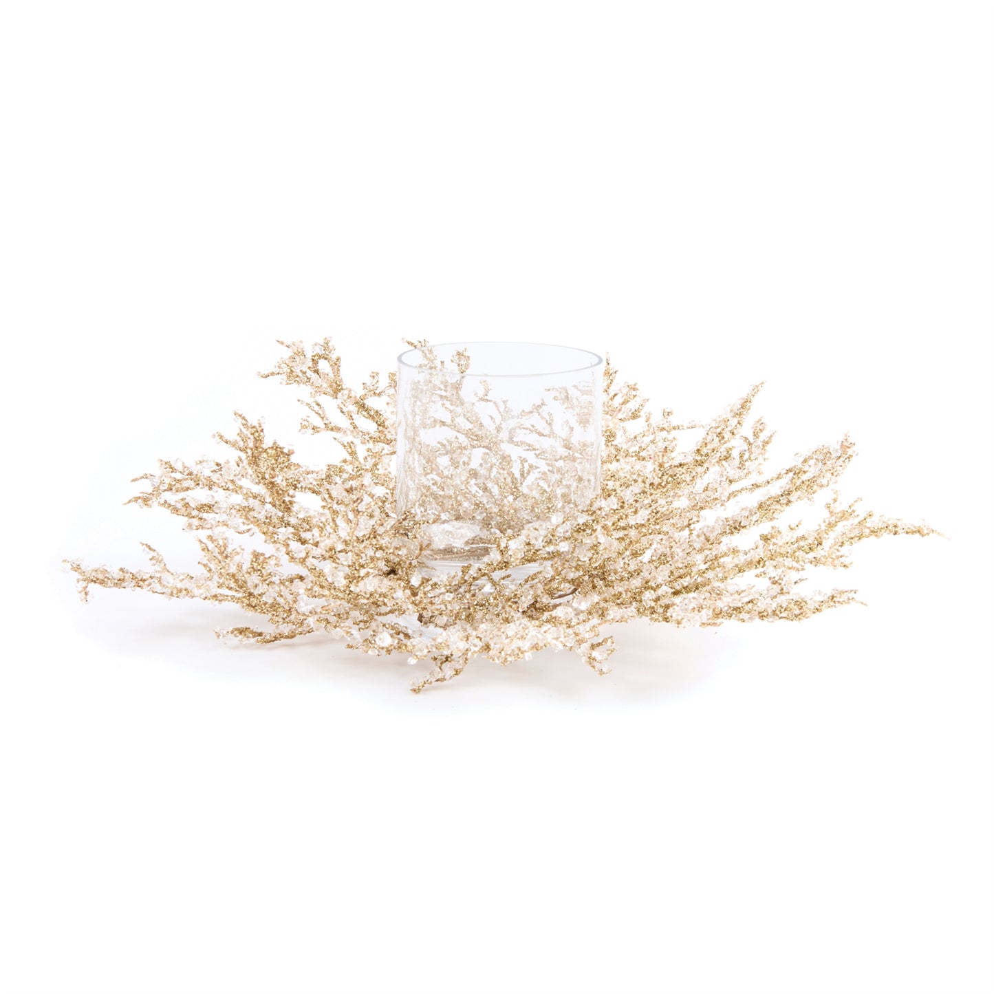 Icy Pine Candle Holder Centerpiece 16"D