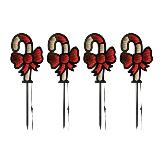 Candy Cane Pathway Light Ekkolight (Set of 4)