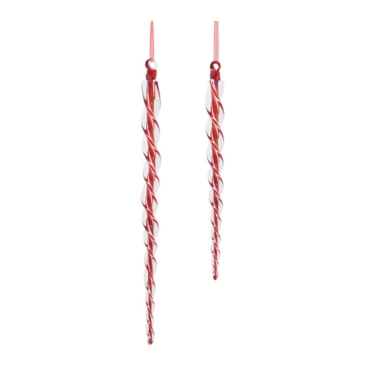 Glass Icicle Ornaments (Set of 6)