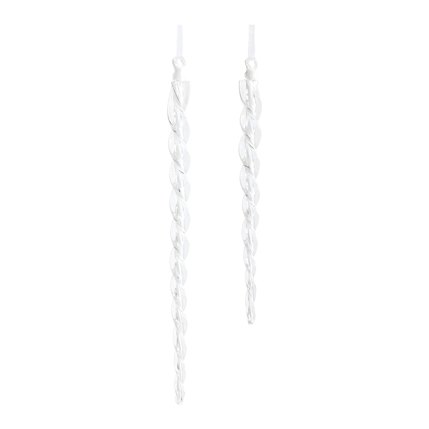 Glass Icicle Ornaments (Set of 6)