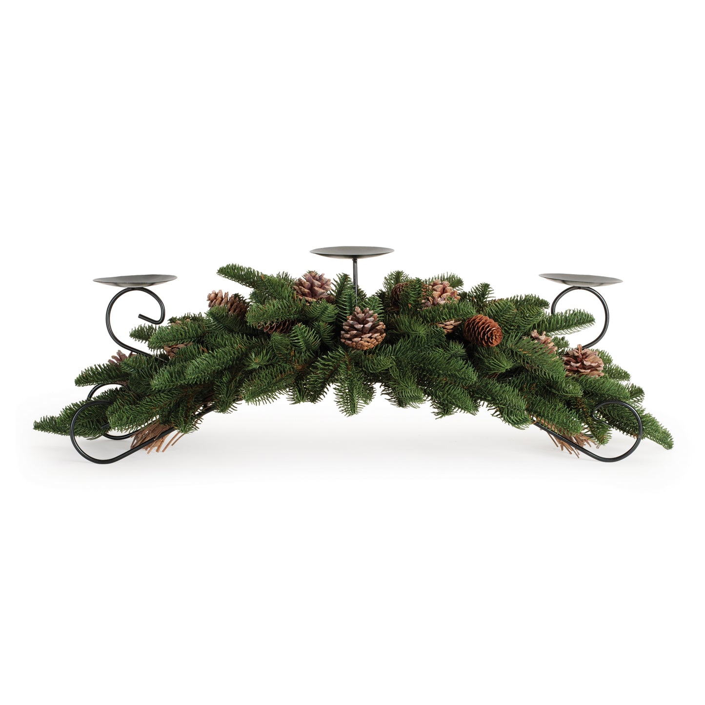 Pine and Pinecone Centerpiece Candle Holder 30"L