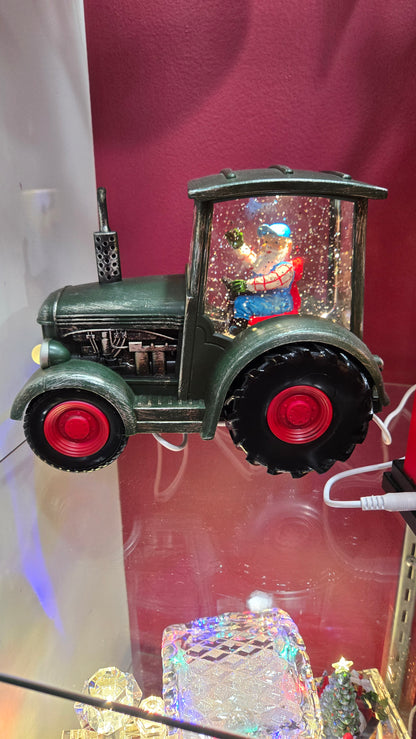 9" LED Swirl Tractor w/Santa