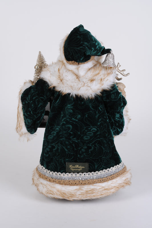 CC16-183 Lighted Woodland Emerald Santa