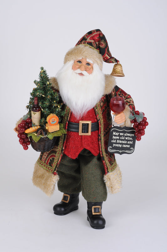 CC16-220 Lighted Wine & Cheese Sampling Santa