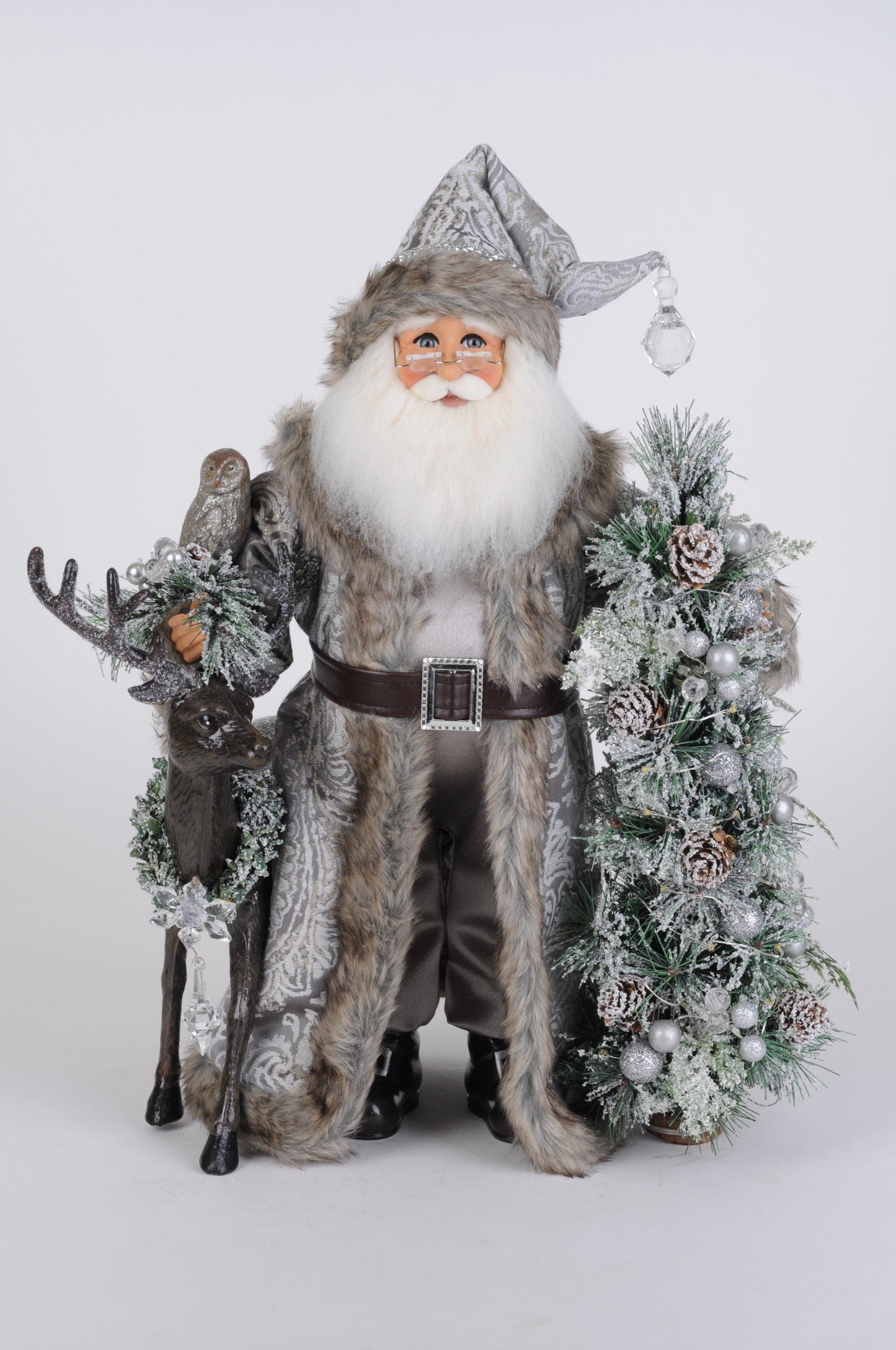 CC16-259 Lighted Snow Covered Wilderness Santa