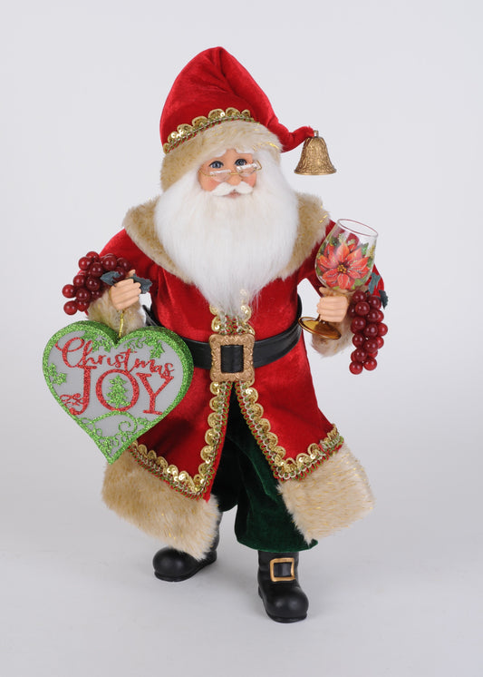CC16-270 Lighted Christmas Joy Wine Santa