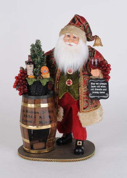 CC16-280 Lighted Merlot Cork Collector Santa