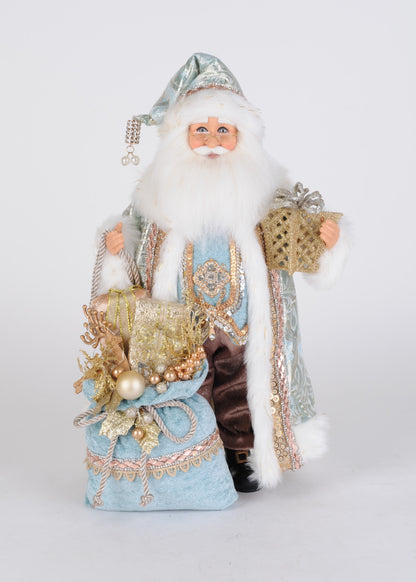 CC16-282 Lighted Blue Elegance Santa