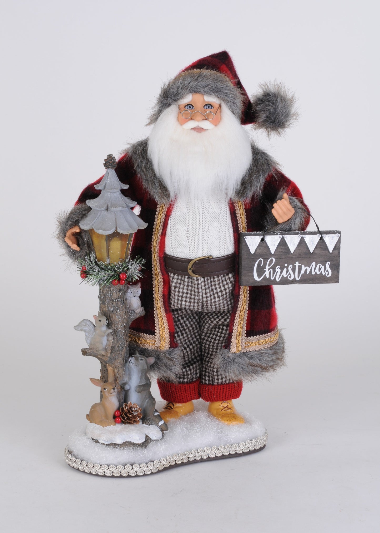 CC16-286 Lighted Forest Friends Santa