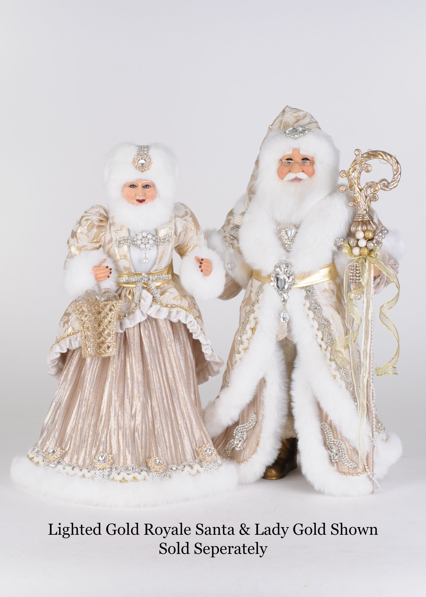 CC18-102 Lighted Gold Royale Santa