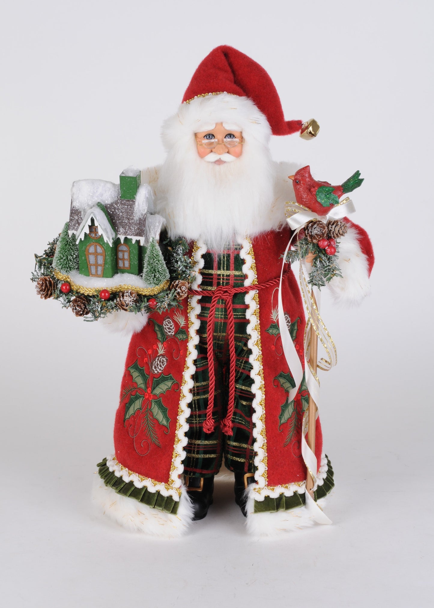 CC18-109 Lighted Evergreen Village Santa
