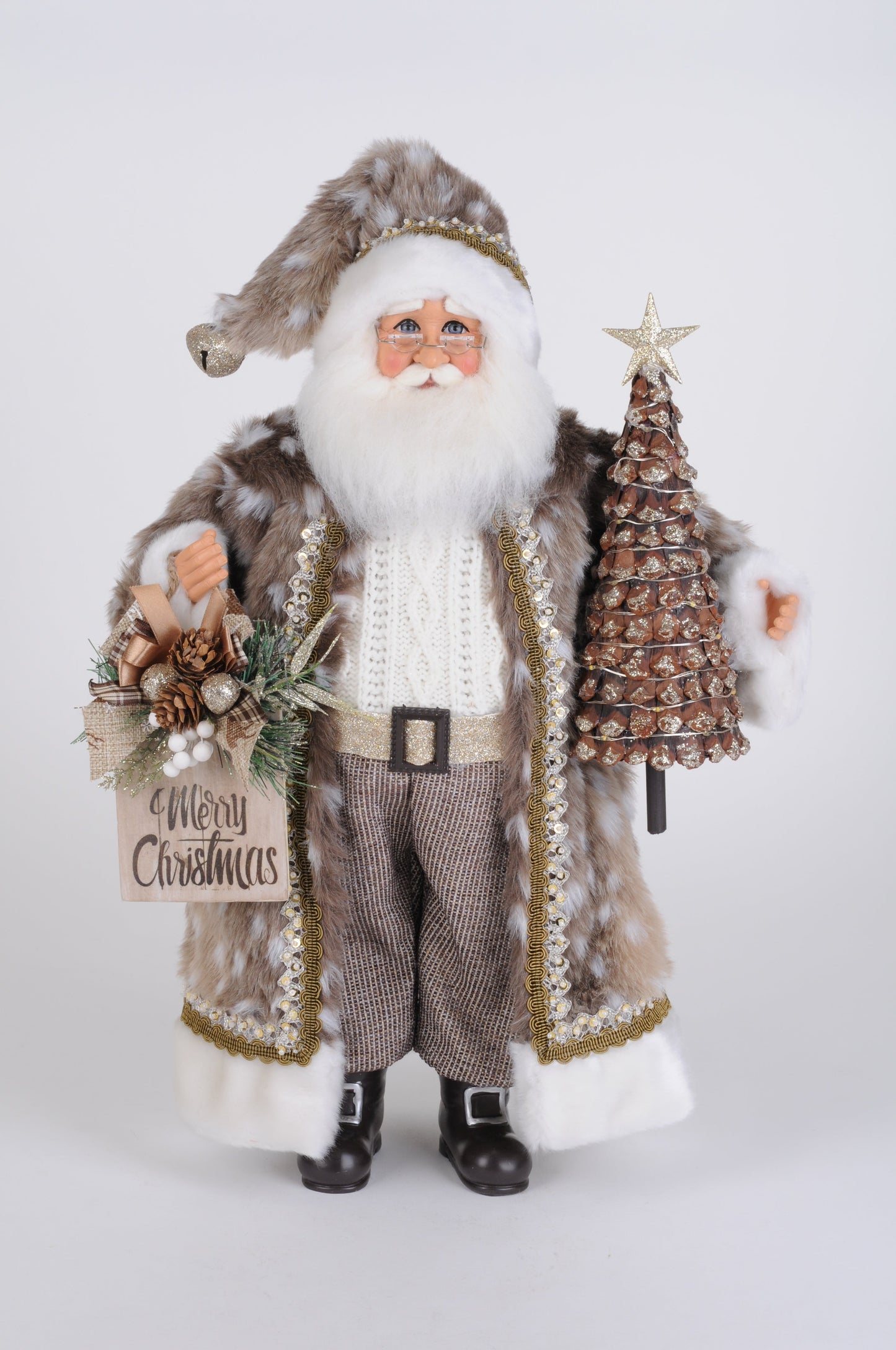CC18-71 Lighted Natural Fawn Santa