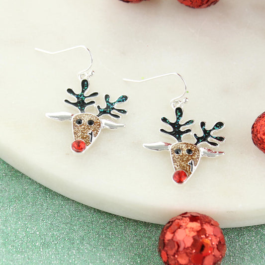 Reindeer Face Earring