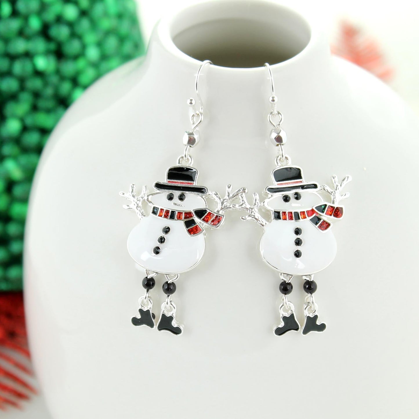 Dangle Leg Snowman Earrings