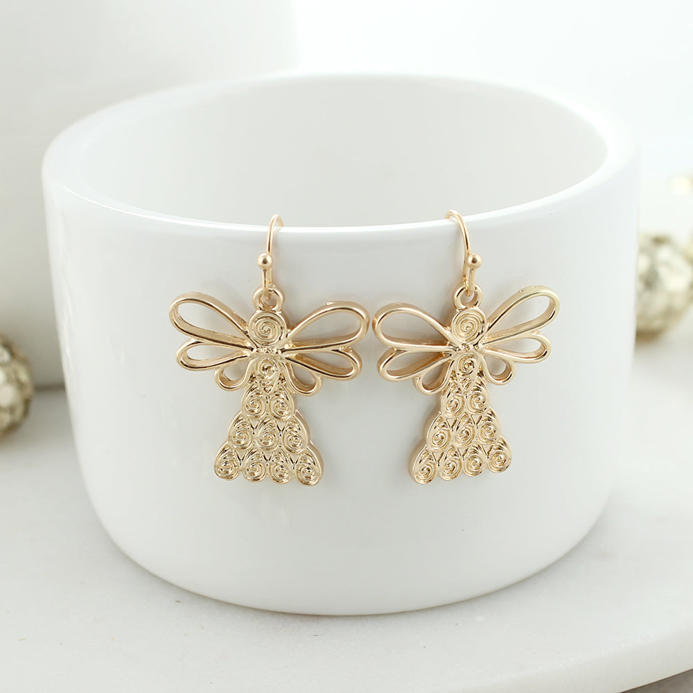 Gold & Crystal Angle Earrings