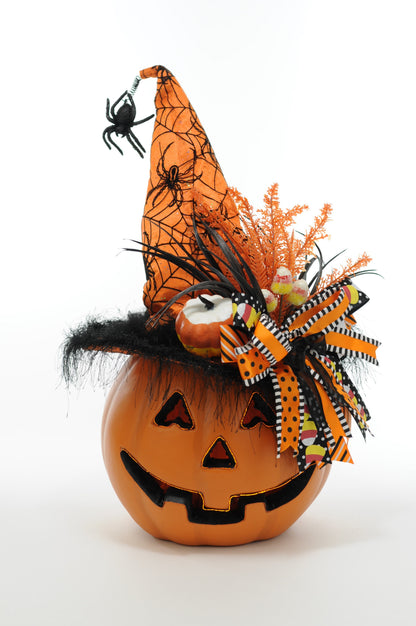 HA018 Lighted Pumpkin with Orange Hat