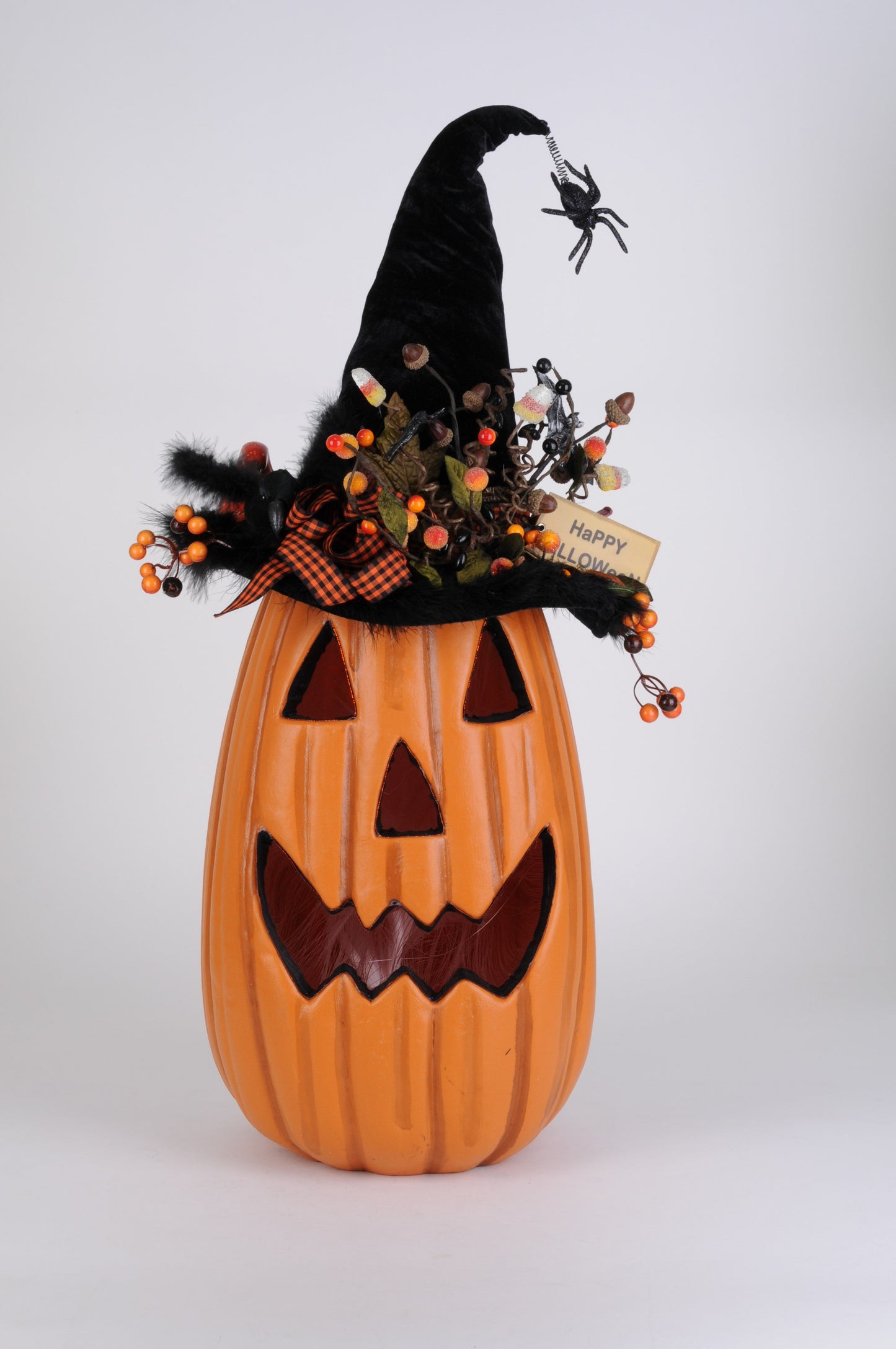 HA022 Lighted Tall Fiber Optic Pumpkin