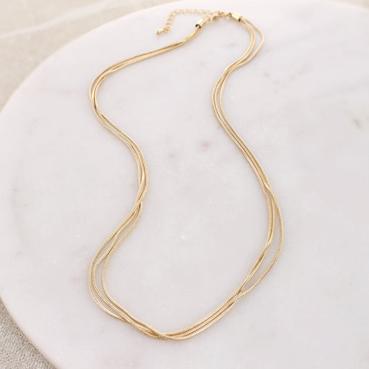 18" Gold 3 Strand Chain Necklace