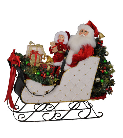 SC-44 Lighted White Sled Santa