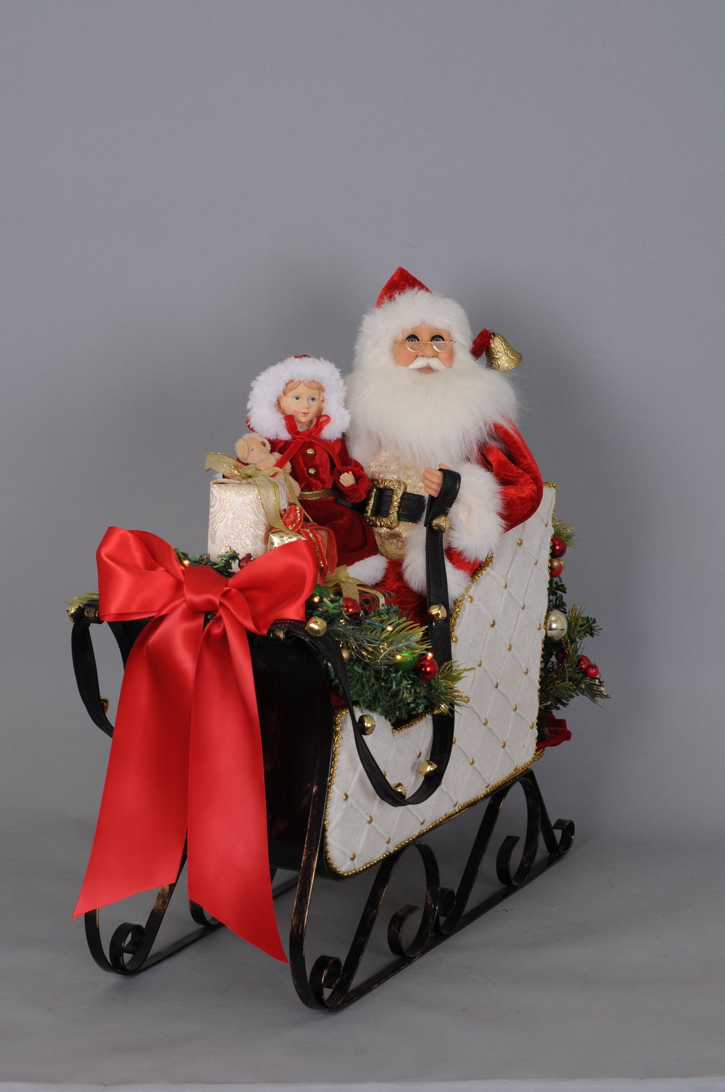 SC-44 Lighted White Sled Santa