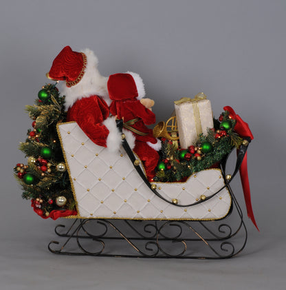 SC-44 Lighted White Sled Santa