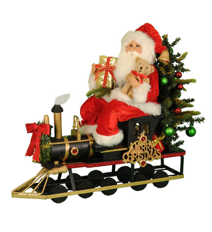 SC-45 Lighted Merry Christmas Train Santa