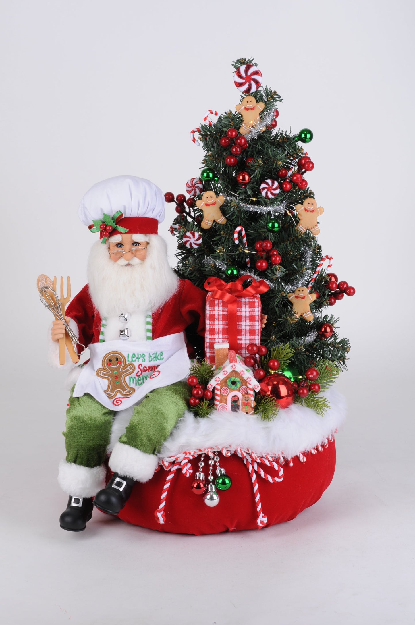 SC-61 Lighted Gingerbread Santa Bag