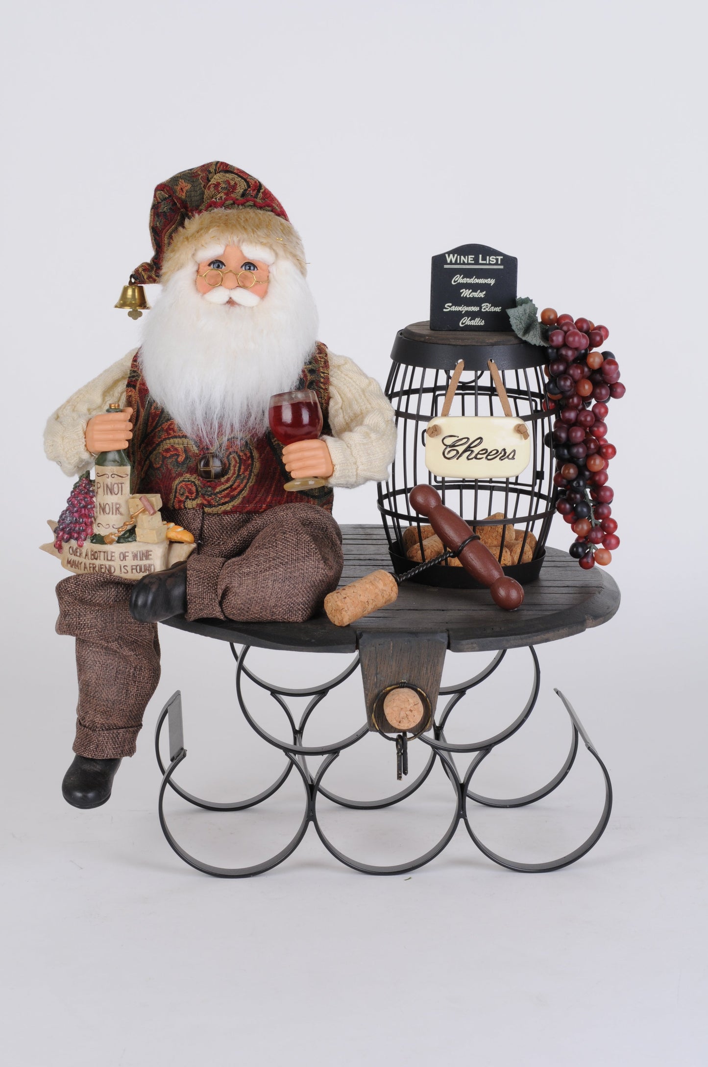 SC-66 5 Bottle Wine Holder Santa