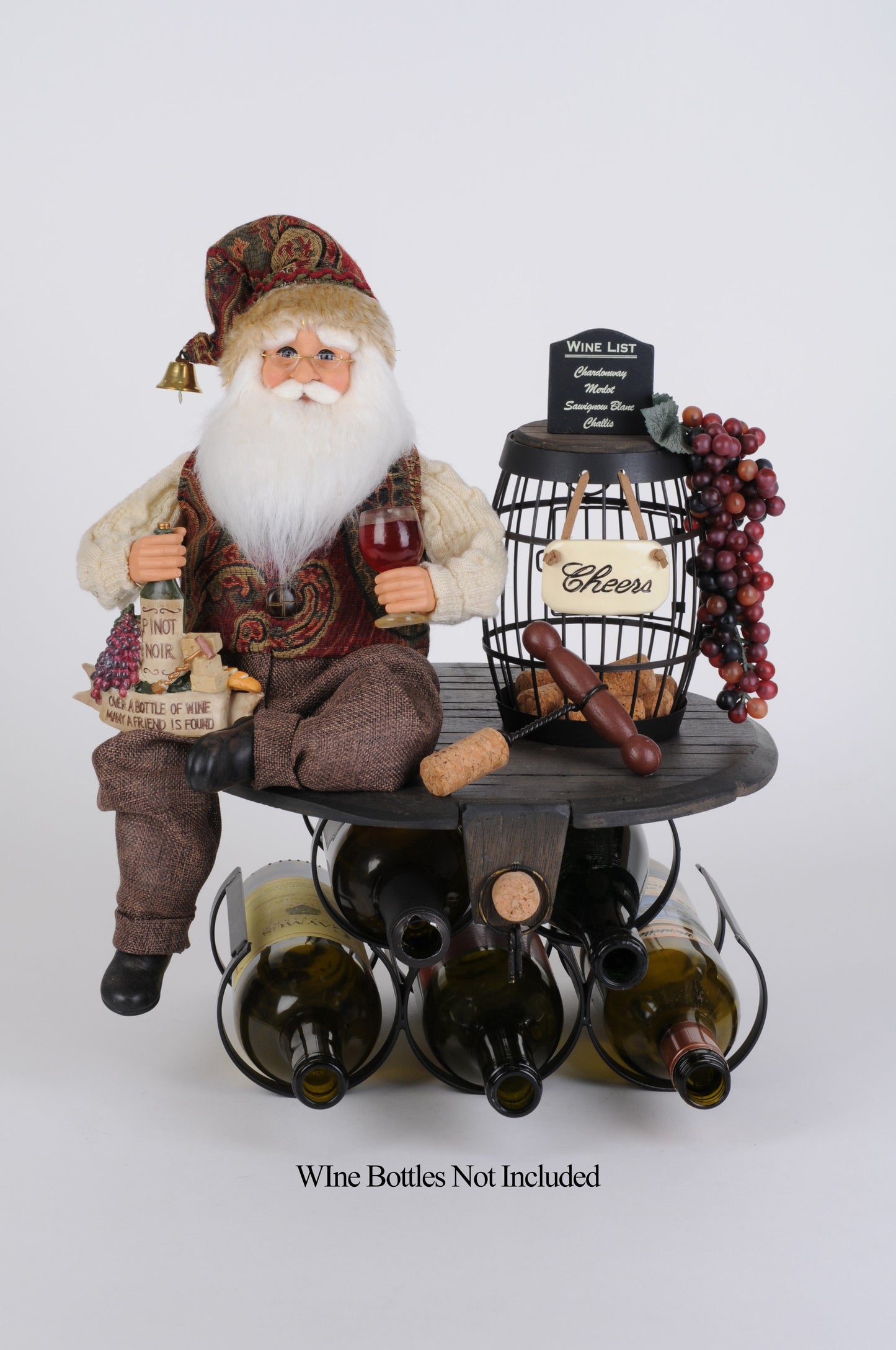 SC-66 5 Bottle Wine Holder Santa