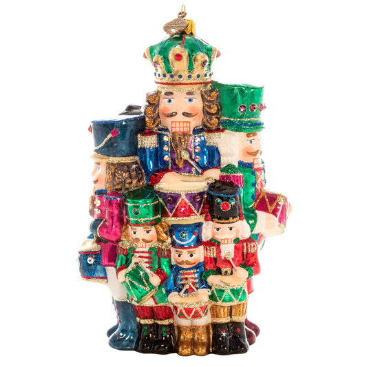 12 Drummers Drumming Glass Ornament