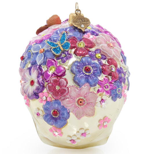 Floral Skull Ornament