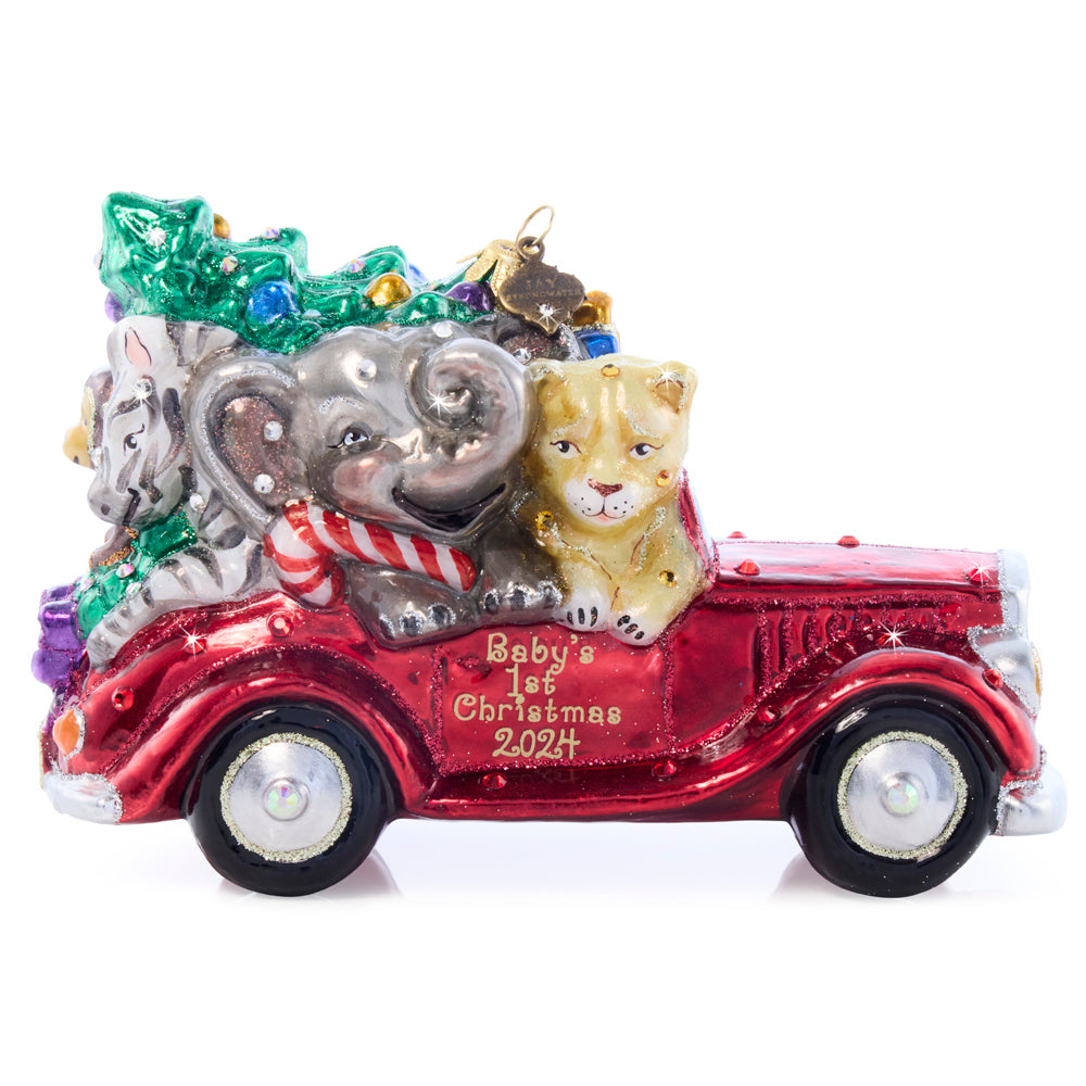Baby's First Ride 2024 Glass Ornament
