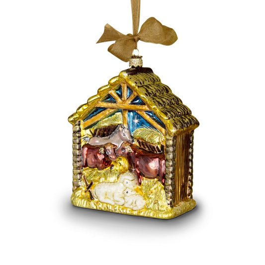 Holy Family Glass Ornament