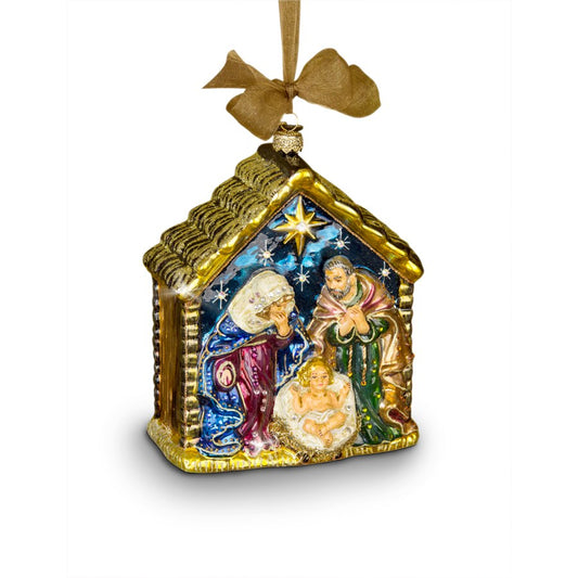 Holy Family Glass Ornament