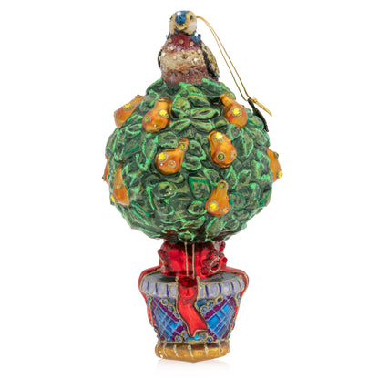 Partridge in a Pear Tree Glass Ornament