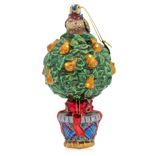 Partridge in a Pear Tree Glass Ornament