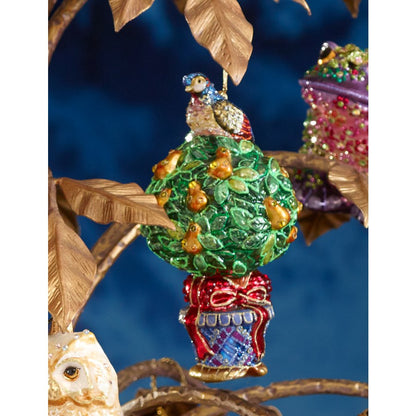 Partridge in a Pear Tree Glass Ornament