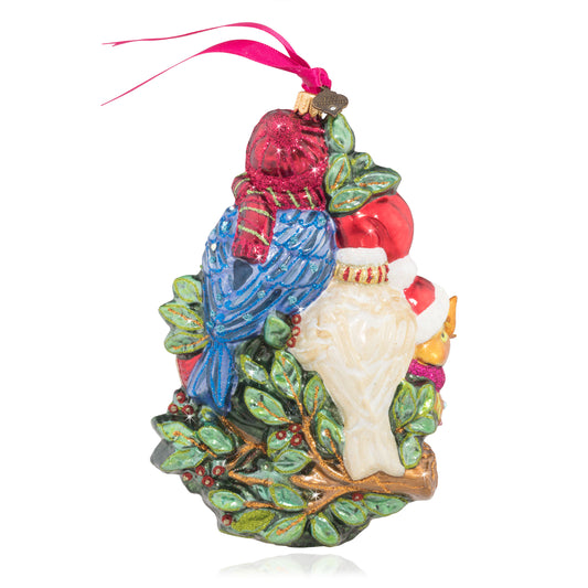 Four Calling Birds Glass Ornament
