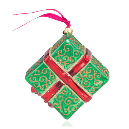 Five Golden Rings Glass Ornament